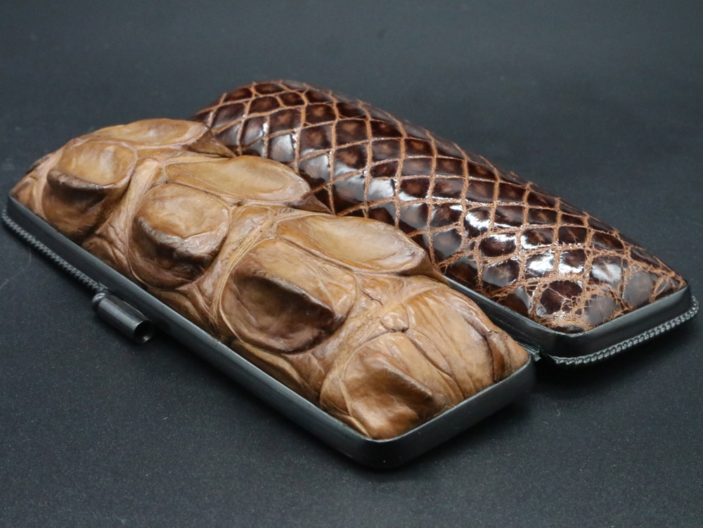 象牙はんこ18㍉×60㍉丈 一光作「平金丹」入り用背ワニ革ケース/完全限定!象牙はんこ至宝館